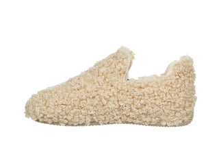Pantofle Verbenas Yuk Curly Beig 212012, Beżowy, Materiał