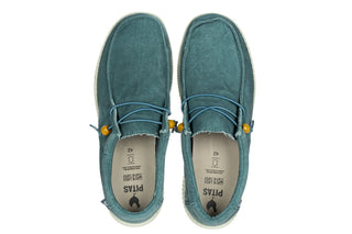 Półbuty Pitas Wp150 Wallabi Washed Aqua 003377, Niebieski, Tkanina
