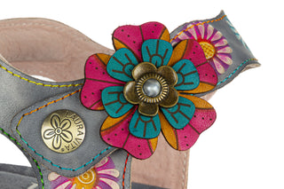 Sandały Laura Vita Bonito 35 Gris 202107, Szary, Skóra naturalna