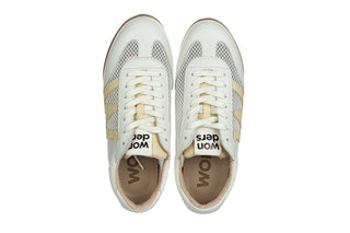 Sneakersy Wonders AP-2101 Off Blanco 138060, Biały, Skóra naturalna