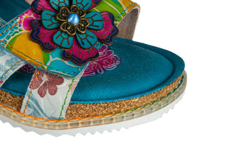 Sandały Laura Vita Bonito 32 Turquoise 202106, Niebieski, Skóra naturalna