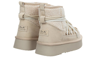 Śniegowce DA Premium Collection GR62-6021 Cream 216019, Beżowy, Skóra naturalna