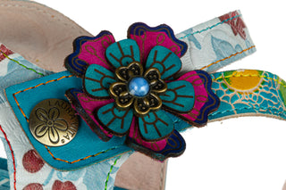 Sandały Laura Vita Bonito 32 Turquoise 202106, Niebieski, Skóra naturalna