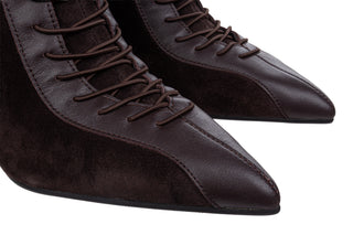 Botki DA Premium Collection LZ62-2055 Chocolate 216020, Brązowy, Skóra naturalna