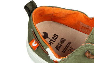 Półbuty Pitas Maui Kaki 003363, Zielony, Tkanina