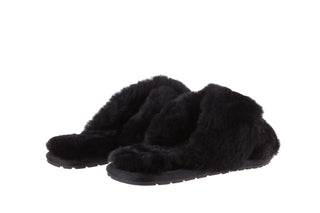 Kapcie Emu Mayberry Black 21 119127, Czarny, Futro naturalne