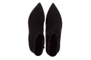 Botki Bayla-056 9068-730 Czarne Botki Zamsz Stretch, Materiał