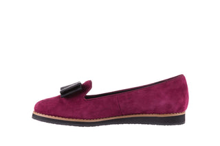 Mokasyny Bayla-018 1063-X90 Burgundy Kid Suede, Bordo, Skóra naturalna