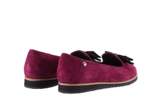 Mokasyny Bayla-018 1063-X90 Burgundy Kid Suede, Bordo, Skóra naturalna