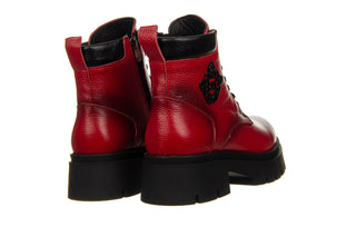 Trzewiki Bayla-161 084 606 92 85 Red Floather Black Floather 161595, Czerwony, Skóra naturalna