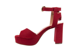 Sandały Bayla-067 129006 Nobuck Red Velvet, Czerwony, Skóra naturalna