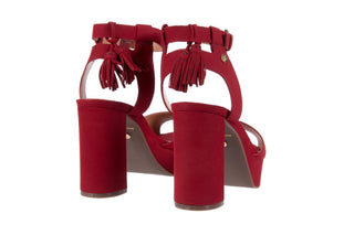 Sandały Bayla-067 129006 Nobuck Red Velvet, Czerwony, Skóra naturalna