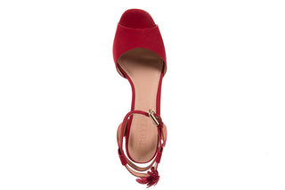Sandały Bayla-067 129006 Nobuck Red Velvet, Czerwony, Skóra naturalna