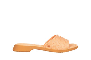 Klapki Azaleia Simone Comfy Flat Rast Beige Brown 198015, Beż/Brąz, Tworzywo