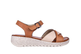 Sandały Bayla-161 016 981 Beige Coconut 161197, Brąz/ Beż, Skóra naturalna