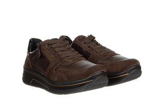 Sneakersy Ara 12-27540-27 Moro Caffee Schwarz Cacao, Brązowy, Skóra naturalna