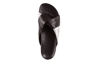 Klapki Bayla-163 17-187 Black Silver, Czarny/Srebrny, Skóra naturalna