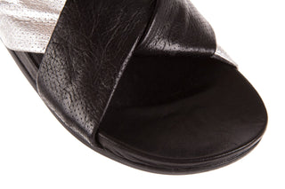 Klapki Bayla-163 17-187 Black Silver, Czarny/Srebrny, Skóra naturalna