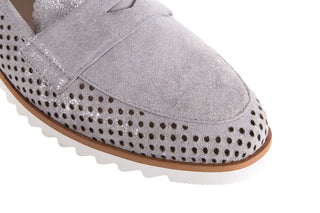 Mokasyny Bayla-018 1133-X87 Lt. Grey 018509, Szary, Skóra naturalna