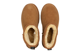 Śniegowce Emu Sharky Micro Chestnut Black 119193, Brązowy, Skóra naturalna
