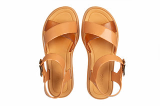 Sandały Azaleia Marie Sandal Plat Fem Dark Brown 198050, Brązowy, Tworzywo