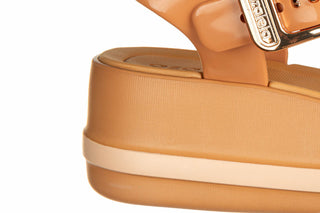 Sandały Azaleia Marie Sandal Plat Fem Dark Brown 198050, Brązowy, Tworzywo
