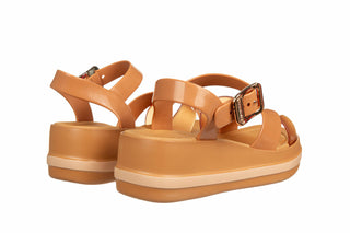 Sandały Azaleia Marie Sandal Plat Fem Dark Brown 198050, Brązowy, Tworzywo