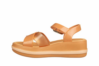 Sandały Azaleia Marie Sandal Plat Fem Dark Brown 198050, Brązowy, Tworzywo