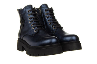 Trzewiki Bayla-161 084 606 81 1 Navy Metallic Floather 161593, Granatowy, Skóra naturalna