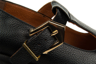 Półbuty Bayla-159 4821 126-P Czarny Lico Groszek 159158, Skóra naturalna