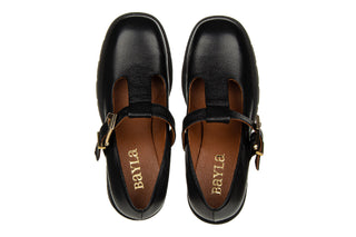 Półbuty Bayla-159 4821 126-P Czarny Lico Groszek 159158, Skóra naturalna