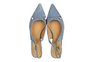 Czółenka Loretta Vitale D40320 Blue 514263, Niebieski, Skóra naturalna