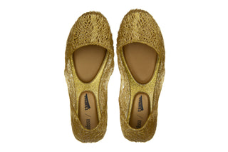 Baleriny Melissa Campana Flow Ad Gold 010427, Złoty, Guma