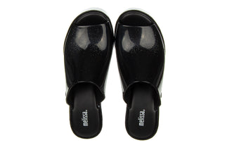 Klapki Melissa Mule Ad Black Glitter 010439, Czarny, Guma