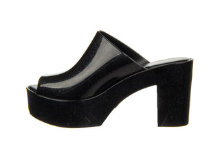 Klapki Melissa Mule Ad Black Glitter 010439, Czarny, Guma