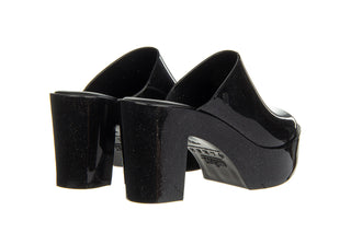 Klapki Melissa Mule Ad Black Glitter 010439, Czarny, Guma