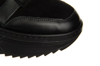 Botki Bayla-161 194 688 01 60 Black Nubuck 161647, Czarny, Skóra naturalna