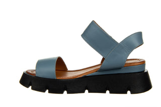 Sandały Bayla-161 037 19 011 Denim 161447, Niebieski. Skóra naturalna