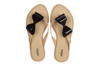 Japonki Melissa Flip Flop Cute Ad Beige Black 010457, Beżowy, Guma