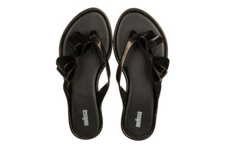 Japonki Melissa Flip Flop Cute Ad Metallic Black 010458, Czarny, Guma