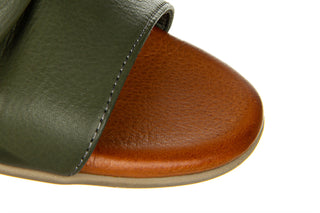 Klapki Bayla-161 066 1706 281 Dark Olive 161462, Zielony, Skóra naturalna
