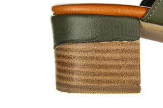 Klapki Bayla-161 066 1706 281 Dark Olive 161462, Zielony, Skóra naturalna