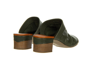 Klapki Bayla-161 066 1706 281 Dark Olive 161462, Zielony, Skóra naturalna