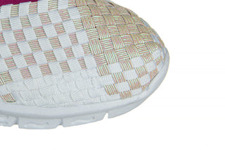 Półbuty Rock Gerta Pearl Silver White 032960, Biały, Materiał
