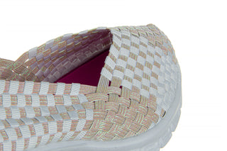 Półbuty Rock Gerta Pearl Silver White 032960, Biały, Materiał