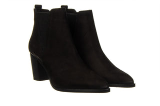 Botki Bayla-161 077 39498 Black Nubuck 161549, Czarny, Skóra naturalna