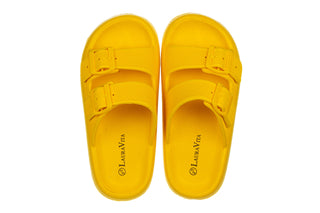 Klapki Laura Vita Nuon 08 Jaune 202003, Żółty, Tworzywo