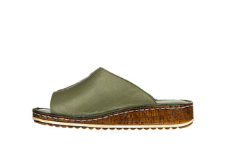 Klapki Bayla-161 016 925 Khaki 161270, Zielony, Skóra naturalny