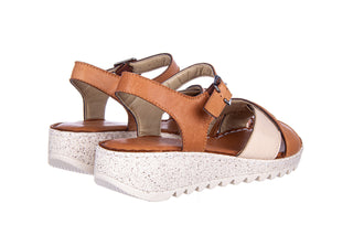 Sandały Bayla-161 016 981 Beige Coconut 161197, Brąz/ Beż, Skóra naturalna