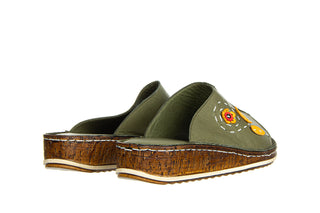 Klapki Bayla-161 016 925 Khaki 161270, Zielony, Skóra naturalny